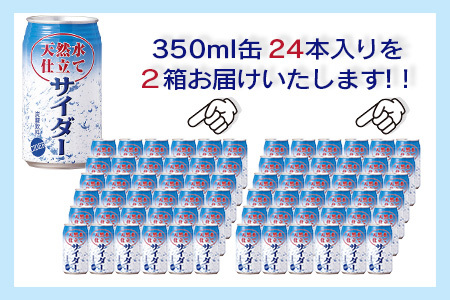 天然水仕立てサイダー 【350ml缶×24本入】×2ケース【飲み切りサイズ】サイダー 箱買い B-660 炭酸飲料 飲み切りサイズのサイダー 箱買いサイダー サイダー割りにも お裾分けサイダー ギフト 贈り物 旬ギフト