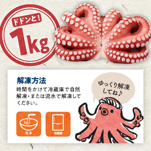 冷凍 味付けだこ 1尾 (約1kg) しょうゆ味 タコ 肉厚 正月 刺身 酢の物 唐揚げ たこ焼き 炒め物 マリネ 広島県 呉市 ku139-004-r