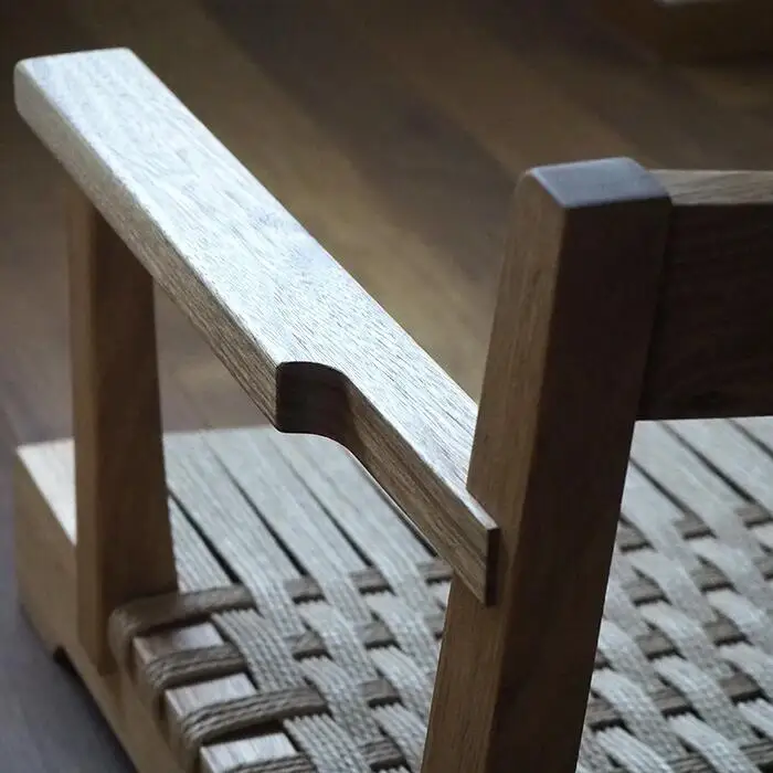 ペーパーコードの座椅子 片肘つき ／ イス ロープ 丈夫【UMEBACHI FURNITURE】