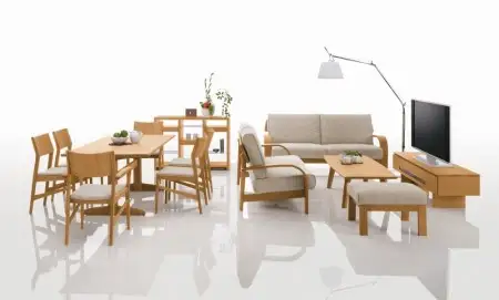 リビングスツール　オーク材　飛騨の家具　イバタインテリア  [Q2138]LS-155 KB / LS-83WR