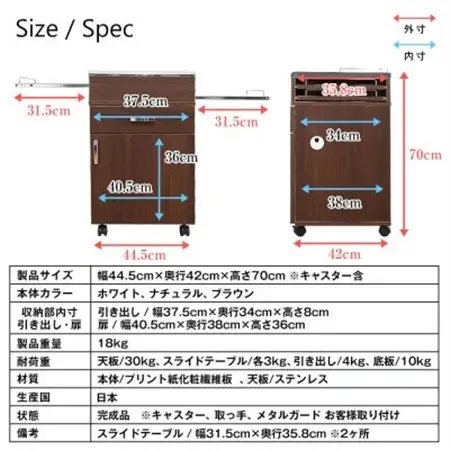 ステンレス天板ホビーワゴン(ホワイト)　HWJ-45W_雑貨・日用品  家具・インテリア _【1416316】