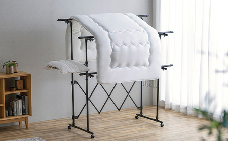 組み立て簡単たっぷりスタイル物干しKTM-2018STブラック 室内 室内干し アイリスオーヤマ 