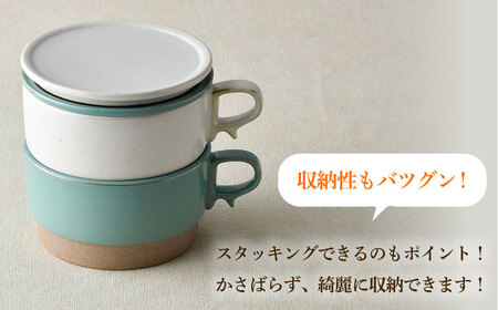 【陶器市特集】【波佐見焼】【オーブン可】スタッキング 蓋つき スープマグ 2点セット ブルー・ホワイト マグカップ スープカップ 小皿 食器 皿 【舘山堂】[RC45] 波佐見焼