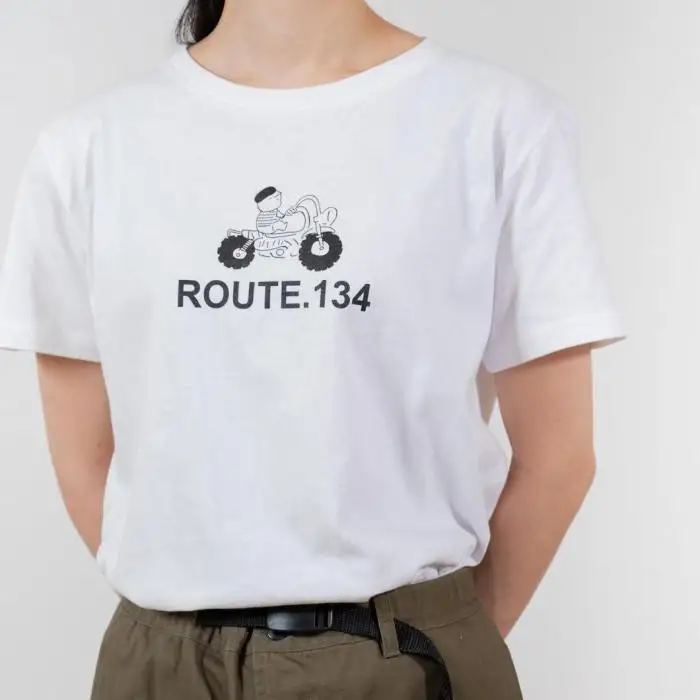 《0》【KEYMEMORY 鎌倉】ルート134イラストTシャツ WHITE