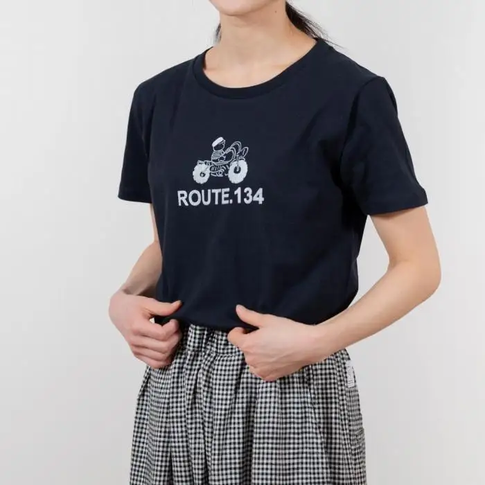 《2》【KEYMEMORY 鎌倉】ルート134イラストTシャツ NAVY
