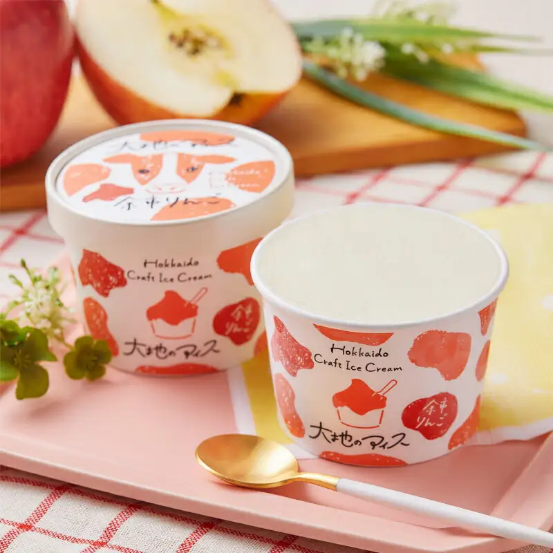 大地のアイス モウっと余市りんごセット クラフトアイスクリーム グラスフェッドミルク アルコールフリー フルーツ シナモン 甘い 夏 クリーミー 爽やか 彩り 乳化剤 安定剤 香料 無使用 家族の団らん ブランド 北海道 余市町 _Y096-0002