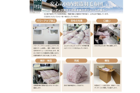 訳あり 羽毛布団 シングル 冬用 色柄おまかせ 本掛け 60番手サテン 数量限定｜[川村羽毛 山梨県 韮崎市 20743596]