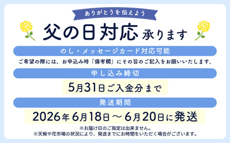 【先行予約】父の日 生花 フラワーアレンジメント メッセージカード 越前和紙 小花1輪付 【2026年6月発送】｜ 父の日 父の日 父の日 父の日  [e51-a007]