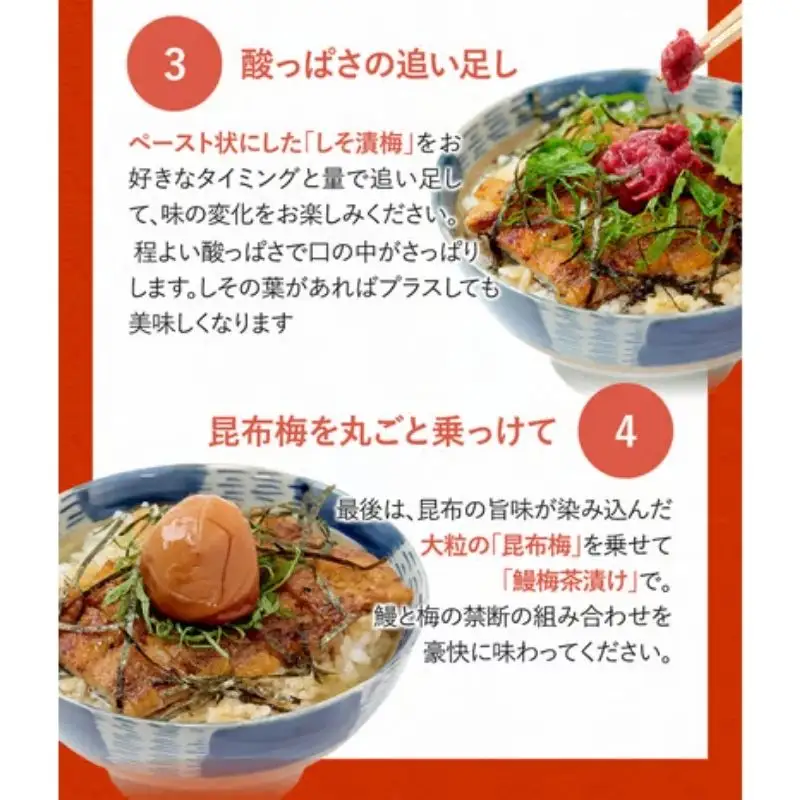 紀州南高梅ひつまぶし ６食セット（2食入り×３セット）《うなぎ》 / 和歌山 田辺市 国産 国産鰻 鰻 うなぎ ひつまぶし 梅ひつまぶし 紀州南高梅 南高梅 梅干し 梅 土用の丑の日 冷凍【ots013】