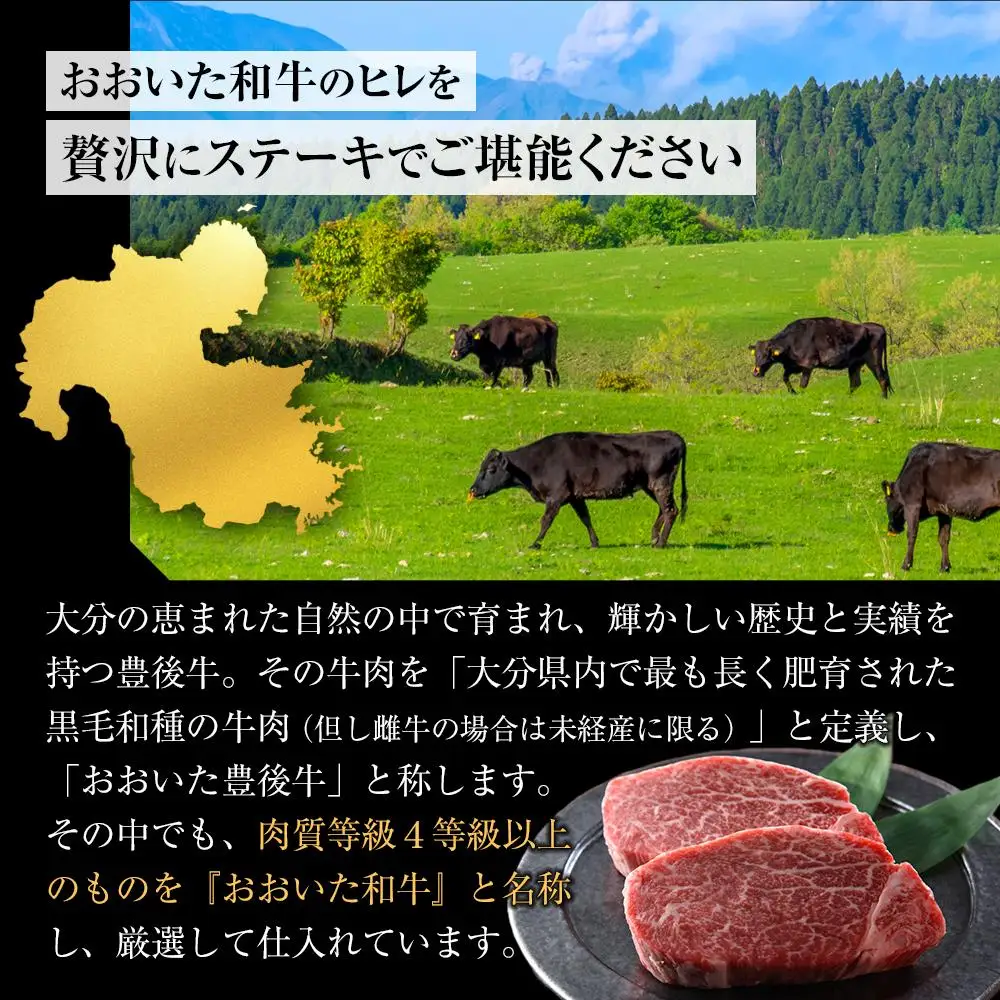 おおいた和牛 ヒレステーキ 400g（100g×4枚）
