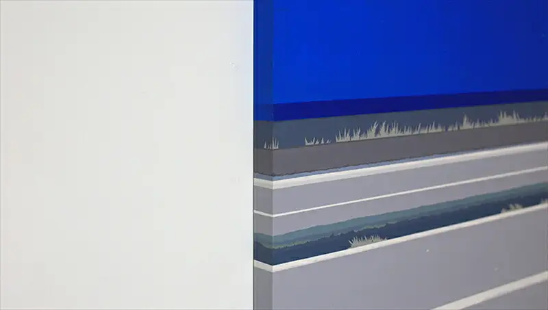 原画【彼女の家までの残りの道を歩いた】オリジナル風景画　キャンバス ペインティング　小田原出身在住イラストレーターの作品　心象風景　子供の頃見た風景　海　空　山 アート アート