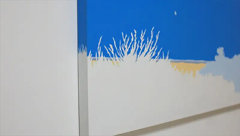 原画【また会いましょう】オリジナル風景画　キャンバス ペインティング　小田原出身在住イラストレーターの作品　心象風景　子供の頃見た風景　海　空　山 アート アート