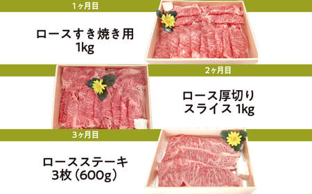 近江牛 ロース すき焼き スライス ステーキ 食べ比べ 定期便 A4 A5 雌牛 詰め合わせ 滋賀県 東近江市 AO13