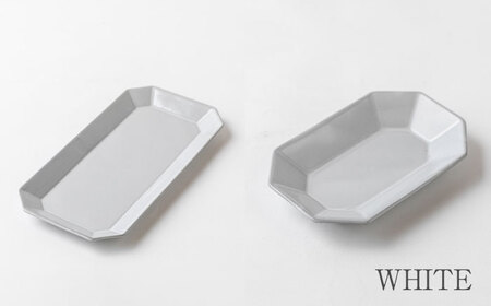 【美濃焼】DesPres-デプレ- 八角 長角 プレートM/S WHITE、BLACK 4枚セット｜食器 皿 ケーキ デザート 美濃焼 取り皿 セット 小皿 ケーキ皿 デザート皿 おしゃれ アンティーク シック 【丸新製陶】[MAM010]