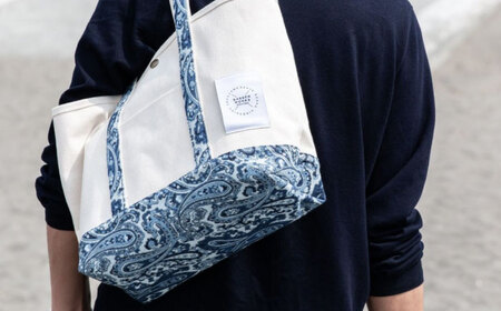 デニム 「デニム抜染（ばっせん）トートバッグ」＜ブラック＞  [BADS020]