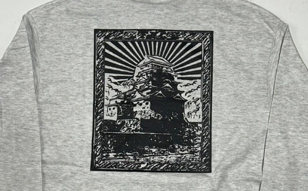 Tシャツ 福山キャッスル 長袖Tシャツ グレー M ユニセックス  Tシャツファッション お洒落 おしゃれ 広島県福山市/有限会社ホルス [BAFG025]