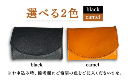 牛革 カード入れ付き コインケース  （キャメル/ブラック） ＜グッピーサウンド＞ [CEV006] コインケース カード入れ