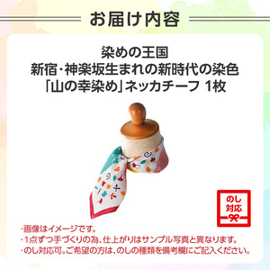 染めの王国新宿・神楽坂生まれの新時代の染色　「山の幸染め」カラフルネッカチーフ 0049-004-S05