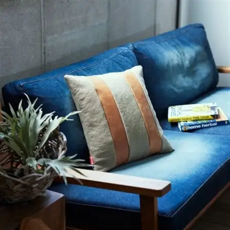Combination Cushion Stripe ベージュ×キャメル【SWOF】_雑貨・日用品  家具・インテリア _【1426399】