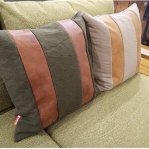 Combination Cushion Stripe グリーン×ダークブラウン【SWOF】_雑貨・日用品  家具・インテリア _【1426400】