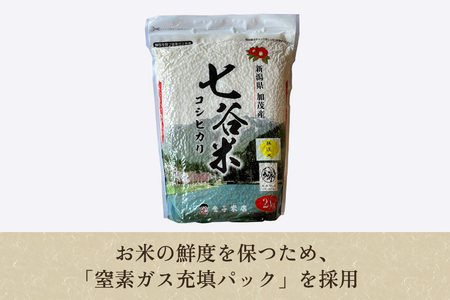 【令和7年産】【定期便12ヶ月毎月お届け】老舗米穀店が厳選 新潟県加茂市産コシヒカリ「七谷米」無洗米2kg 〈順次出荷〉 従来品種 金子米店