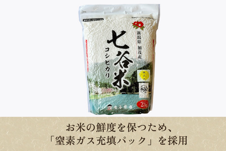 【令和7年産】【定期便5ヶ月毎月お届け】老舗米穀店が厳選 新潟県加茂市産コシヒカリ「七谷米」無洗米8kg（2kg×4）〈順次出荷〉 従来品種 金子米店