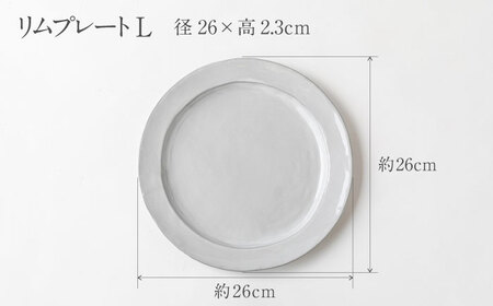 【美濃焼】DesPres-デプレ- リムプレートL/M WHITE 2枚セット｜食器 食器セット お皿 皿 ワンプレート ランチプレート 美濃焼 セット ケーキ ソーサー 中皿 さら おしゃれ キッチン用品 洋食器 アンティーク風 くすみ シック【丸新製陶】[MAM030]