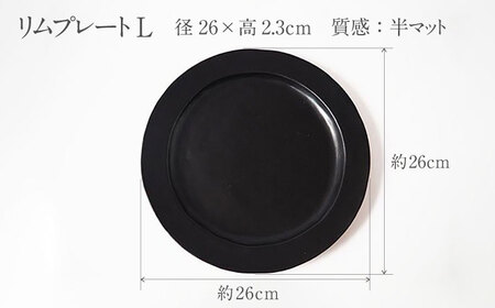 【美濃焼】DesPres-デプレ- リムプレートL/M BLACK 2枚セット｜食器 食器セット お皿 皿 ワンプレート ランチプレート 美濃焼 セット ケーキ ソーサー 中皿 さら おしゃれ キッチン用品 洋食器 アンティーク風 くすみ シック【丸新製陶】[MAM031]