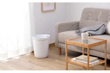 【エコマーク認定】トヨテック　ダストボックス（ゴミ箱）２個（白・茶）セット