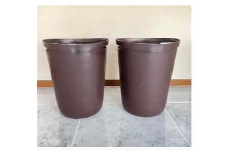 【エコマーク認定】トヨテック　ダストボックス（ゴミ箱）　同色（茶・茶）セット