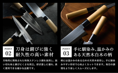 濃州正宗作　ステンレス和包丁　菜切包丁
