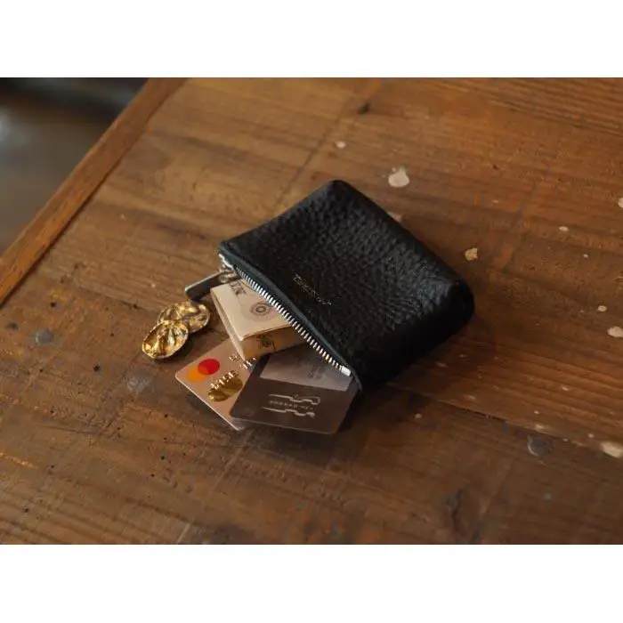 MASSTARD -MINIMAL LEATHER POUCH PETIT- BLACK