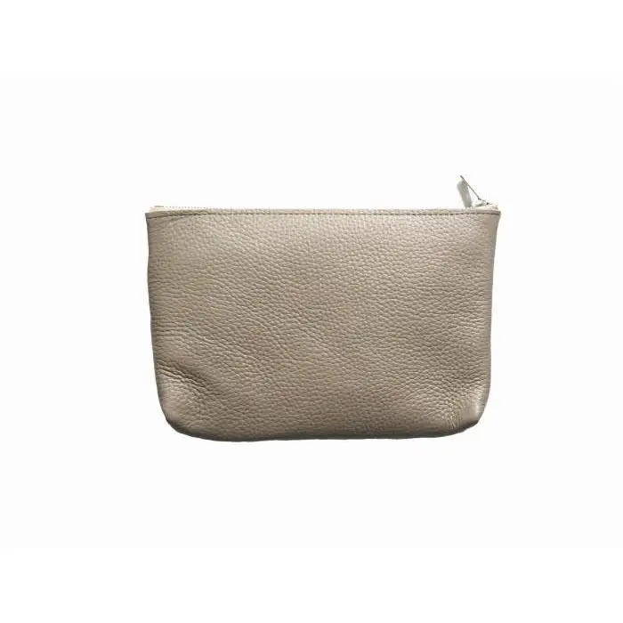 MASSTARD -MINIMAL LEATHER POUCH MEDIUM- GREIGE