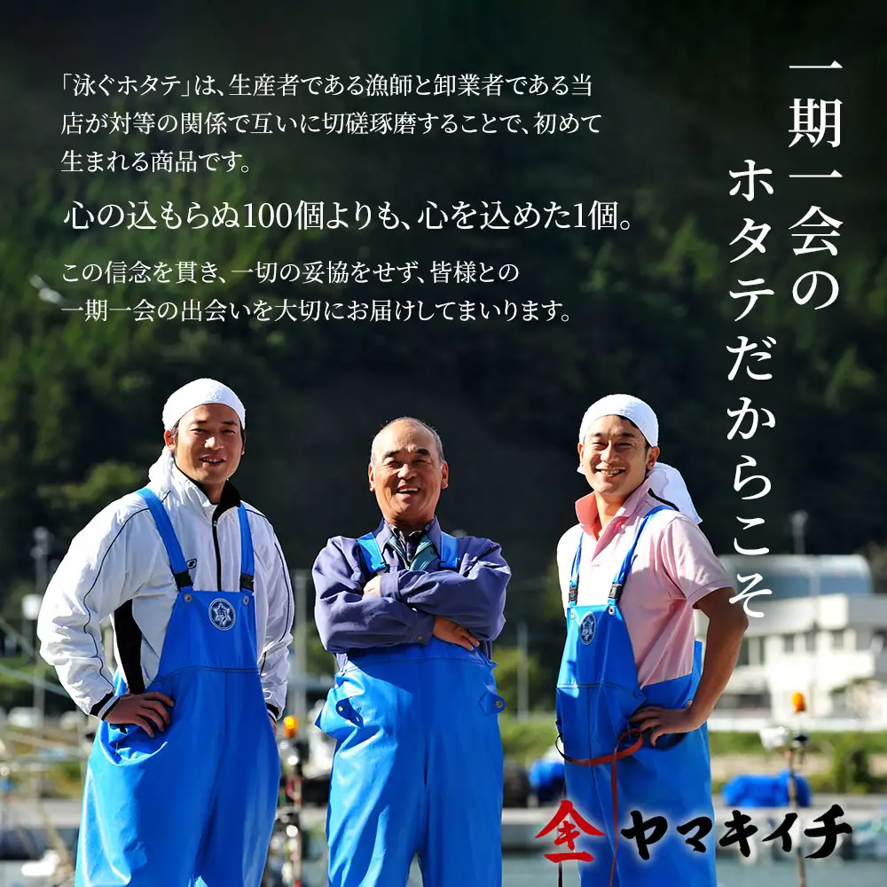 fn-39-003 泳ぐホタテの貝柱 (バラ凍結タイプ) ヤマキイチ商店