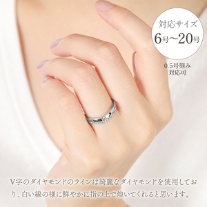プラチナ950 Vラインリング　R3798DI-P2 188-023