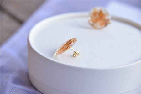 森の贈り物 木の樹脂 ピアス【徳島 那賀 木 樹脂 アクセサリー ピアス ジュエリー シンプル 上品 大人 エレガント かわいい おしゃれ オフィス 女性 レディース プレゼント ギフト 手作り】TR-12-2