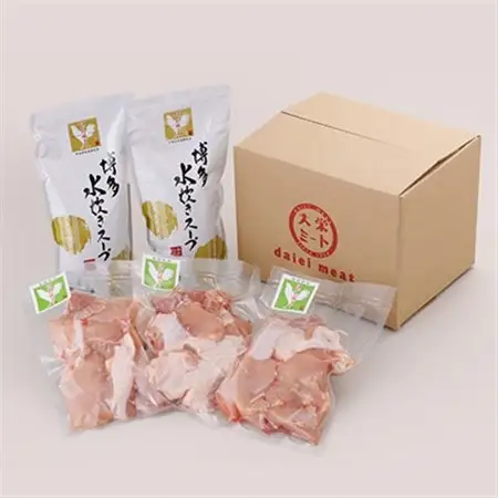 はかた地鶏水炊きセット【1200g】_肉 水炊き 鶏肉 鍋 鍋セット  惣菜・加工品 肉 鍋 なべ ナベ_【配送不可地域：離島】【1433656】