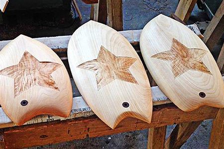  Wood-Board KUKU 桧材原板削り出しハンドプレーン │徳島県 那賀町 国産 檜 桧 ヒノキ ウッド 木製 ハンドプレーン サーフィン ボディーサーフィン ボディボード インテリア NW-34
