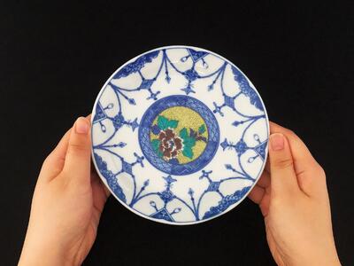 九谷焼　5.2号皿揃　時代絵 （5枚セット）a01 工芸品 