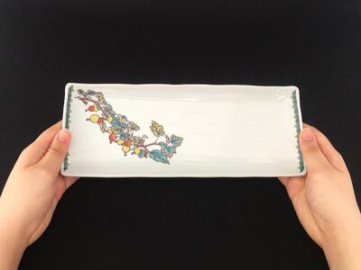 九谷焼　9号皿揃　果実絵変り （5枚セット）a01 食器 キッチン雑貨 キッチンアイテム 雑貨 小物 お皿 角皿 食卓 テーブルコーディネート 普段使い 贈り物 