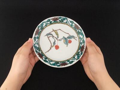 九谷焼　5.5号皿揃　山の幸絵変り （5枚セット）a01 食器 キッチン雑貨 キッチンアイテム 雑貨 小物 お皿 丸皿 食卓 テーブルコーディネート 