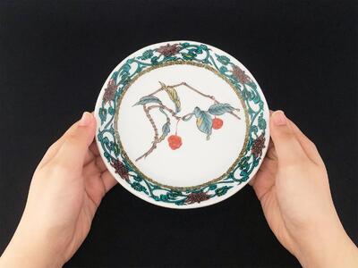 九谷焼　5.2号皿揃　果実絵変り （5枚セット）a01 食器 キッチン雑貨 キッチンアイテム 雑貨 小物 お皿 丸皿 食卓 テーブルコーディネート 
