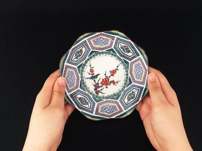 九谷焼　5号皿揃　古九谷風 （5枚セット）a01 食器 キッチン雑貨 キッチンアイテム 雑貨 小物 お皿 食卓 テーブルコーディネート 