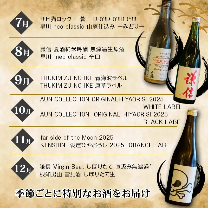 数量限定 特選日本酒頒布会【6か月コース】1800ML×2本×6回  定期便6カ月AUN COLLECTION 今美味しいお酒をお届けします マルエス酒店【日本酒 飲み比べ 定期便 】