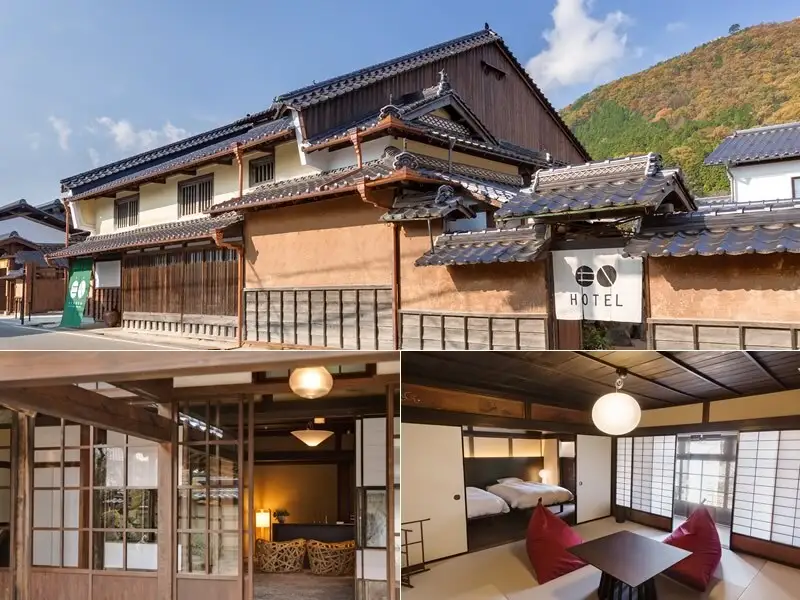 竹田城 城下町 ホテルENの1泊2日ペア宿泊券(朝食付き)【5786241】朝来市 竹田城 雲海 但馬牛 但馬鶏 魚介 岩津ねぎ 老舗酒造場 リノベーション