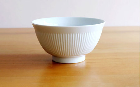 【白山陶器】【よしず彫】丼とレンゲ 白磁 4ピースセット[TA145]