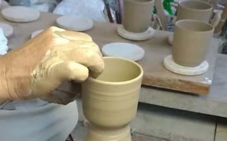 乾山写絵替梅紋マグカップ【水間焼伏原窯】