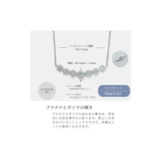 プラチナ ダイヤ ラインネックレス 0.3CT　N376DI-P