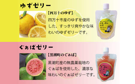 しまッチ の 飲むゼリー 10個 常温便 冷やして おいしい ゼリー フルーツゼリー ドリンク スイーツ おやつ プルプル ゆず ユズ 柚子 ぐぁば グァバ 香料不使用 果実味 お取り寄せ 高知県 高知 四万十市 四万十 しまんと 26-87