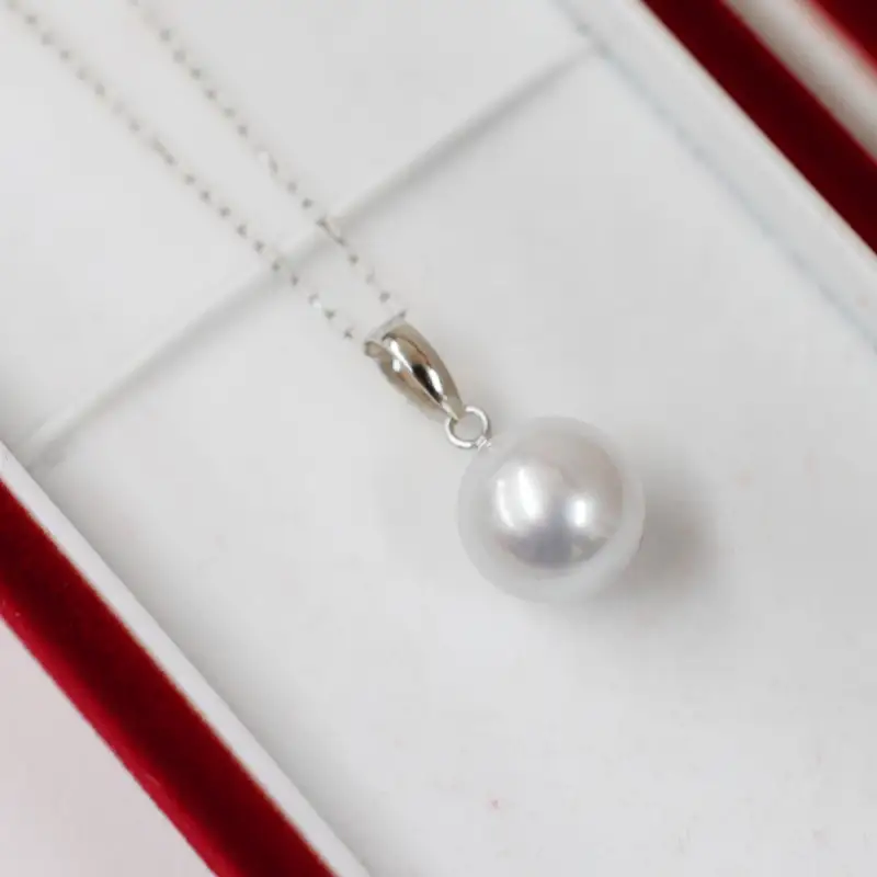 S085-369_8.5mm - 9mm ネックレス あこや 真珠 ナチュラル 1粒 ネックレス ペンダント K18 珍珠【K18WG】